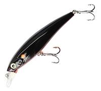 Major Fish Wobbler Wobbler luccio persico Hardbait - Corrimano piatto, 10 cm (nero UV)