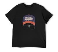 Major League II Logo Baseball cap Men's T-Shirt Glasses Ricky Vaughn Comedy Top Men Black Men T-Shirt Size M