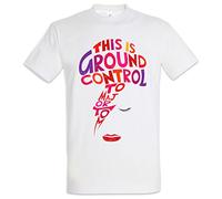 Major Tom "J" - Maglietta da uomo Ziggy David Ground Control Bowie Music Stardust, bianco, L