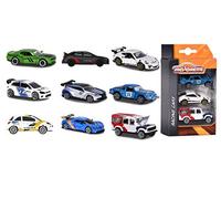 Majorette - 208402 00 Veicolo in miniatura, Confezione 3 auto da corsa,modelli a