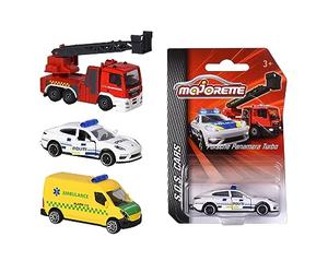 Majorette 212057181IM1 - Computer portatile Danese Macchina della Polizia - caratteristiche Auto della Polizia Danese Porsche Panamera Turbo Modello, 7,5 cm, A partire da 3 anni