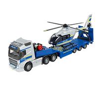 Majorette 213716000 Grand Series SOS Volvo FH-16 camion della polizia con elicottero pressofuso, multicolore, taglia unica