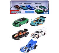 Majorette - Porsche 5 Pieces Giftpack - Set Auto Sportive in Metallo Die-Cast, 5 Modellini da Collezione con Licenza Ufficiale, 8502105002S06, Giocattolo per Bambini dai 3 Anni in su