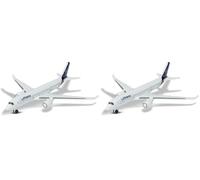Majorette Airbus 350 Lufthansa 212057980Q02 - Aereo Giocattolo, Design Originale, Giocattolo Aereo, ca. 11 cm, Bianco, per Bambini dai 3 Anni in su (Confezione da 2)