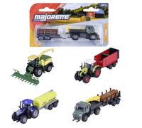 Majorette Auto Farm Trailer (1 modello) - Giocattolo da fattoria in metallo con rimorchio, ruota libera e parti mobili, selezione casuale tra 4 auto giocattolo per bambini dai 3 anni in su, 9-13 cm
