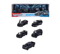 Majorette Auto-Set Black Edition (5 Autos) - 5 Schwarze Modellautos aus Metall m