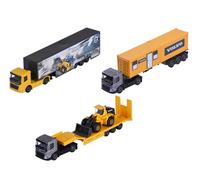 Majorette Auto Volvo Construction Transporter (1 camion da cantiere) - FMX Truck in metallo con ruota libera e parti mobili, selezione casuale tra 3 auto giocattolo per bambini dai 3 anni in su, 19 cm