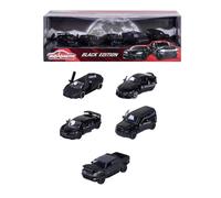 Majorette - Black Edition 5 stuks Giftpack - set met 5 metalen voertuigen - orig