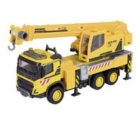 Majorette Gru Volvo FMX Truck Crane (22 cm) - grande veicolo da cantiere con braccio estensibile, verricello, ruota libera e pneumatici in gomma, giocattolo per bambini dai 3 anni in su