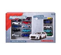 Majorette - set auto da 12 pezzi, mega pack con 15 auto diverse, in metallo con ruota libera da 7,5 cm