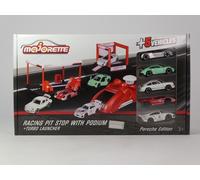 Majorette set Porsche Racing Pit Stop with podium Turbo Launcher 1/64 212053305