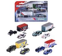 Majorette Trailer Ride Wild Racing 1:64 con 2 Auto in Metallo. Set di 3 pezzi con ruota libera. Licenze ufficiali. Spedizione casuale tra 4 Modelli. A partire da 3 Anni (8502003001)
