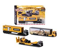 Majorette Volvo 212057288SDN - Carrozza per container/veicoli da trasporto con ruota libera e parti di movimento, 20 cm, a partire dai 3 anni, disponibile in tre diversi