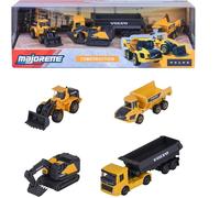 Majorette Volvo 4 Mezzi Giftpack Set Veicoli da Cantiere in Metallo
