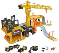 Majorette Volvo Construction Creatix Playset 3 Livelli, con 5 Veicoli in Die Cas