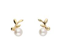 Majorica 16585.01.1.000.010.1 Women's Earrings - Gold-Plated 925 Silver, 6mm White Pearls, Romea Collection