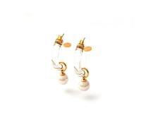 Majorica Ayla Earrings 17186.01.1.000.010.1 - 925 Silver, 18K Gold Plated, 10mm White Pearls