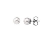 Majorica - Orecchini Lyra con Perla Bianca - Collezione Eternal - Elaborati in Argento Rodiato - Perle Tonde da 12 mm - Chiusura a Perno - Gioielli da Donna