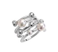 Majorica Planet Ring 10554.01.2.919.700.1 - 925 Silver, White Pearls, Rhodium Finish