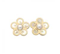 Majorica Roxana Earrings 16632.01.1.000.010.1 - 925 Silver, 6mm White Pearl, Gold-Tone