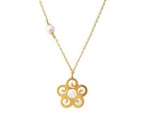 Majorica Roxana Necklace 16634.01.1.000.010.1 - 925 Silver, 6mm Pearl, Gold-Tone