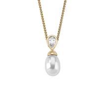 Majorica Tu y Yo Necklace 12268.01.1.000.010.1 - 925 Silver, 12mm White Pearl, Zirconia