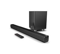 Majority 150W Barra Soundbar | 2.1 Home Theater Wireless | Sound Bar per TV con Suono 3D | Casse TV con Arco HDMI, Bluetooth, RCA e Connessione Ottica | Riproduzione USB e AUX K2 (Nero)