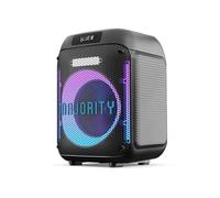 MAJORITY Altoparlante portatile per feste e karaoke con microfono cablato | Bluetooth, lettore MP3 USB/SD | Mic Eco, alti, Bass Boost | TWS Stereo, luci a LED | Sistema PA Speaker Pulse P1