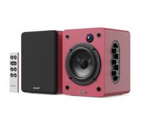 Majority D50X Casse Bluetooth per PC attive amplificate 2.0 da 60W | Hi-Fi con HDMI ARC e AUX | casse acustiche da scaffale Bluetooth 5.3 | Monitor Studio in fibra di carbonio (rosso)