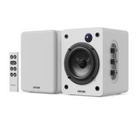 Majority D50X Casse Bluetooth per PC attive amplificate 2.0 da 60W | Hi-Fi con HDMI ARC e AUX | casse acustiche da scaffale Bluetooth 5.3 | Monitor Studio in fibra di carbonio (Bianco)