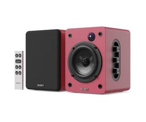 Majority D50X Casse Bluetooth per PC attive amplificate 2.0 da 60W | Hi-Fi con HDMI ARC e AUX | casse acustiche da scaffale Bluetooth 5.3 | Monitor Studio in fibra di carbonio (rosso)