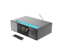 MAJORITY Quadriga Internet Radio con Lettore CD Hi Fi, Bluetooth e DAB+ | Impianto Stereo Casa Completo | 120W 2.1 Hi Fi Stereo Casa e Wifi | Spotify Connect e Podcasts | Display a Colori a LED