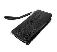 MAJORMENCH 1pezzi Portafoglio da Uomo in Pu Bifold Stampa Coccodrillo Tasca Cerniera per Carte e Piccoli Oggetti