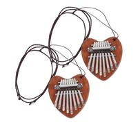 MAJORMENCH 2pezzi Mini Kalimba Forma di Cuore in Legno Toni Pianoforte Portatile Strumento Musicale per Principianti Accessorio Elegante per Festa e Regalo
