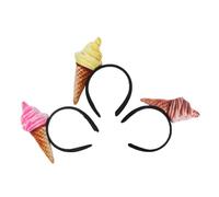 MAJORMENCH 3pezzi Fasce Antiscivolo Per Donna Design Forma Di Cono Gelato Fascia Per Lavaggio Del Viso Accessori Per Centri Benessere Per Spa Lavaggio Viso e Trucco