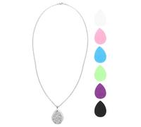 MAJORMENCH Collana Aromatica in Acciaio Inox 28Mm Ciondolo a Goccia Traforato Diffusore Personale per Oli Essenziali Gioiello Leggero e Resistente da Indossare Tutti i Giorni