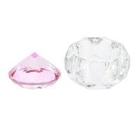 MAJORMENCH Contenitore per Liquido per Unghie in Vetro Trasparente Rosa con Coperchio, Tazza per Manicure Crystal Modeling Stabile per Appassionate di Nail Art