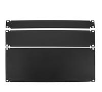 MAJORMENCH Kit 3pezzi Pannello Cieco per Armadi Rack 1u 2u 4 Unità in Metallo Nero, Resistente All'usura, Protezione per Quadri Elettrici e Sala Macchine