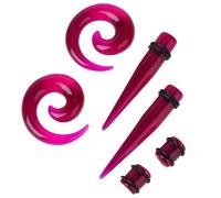 MAJORMENCH Set 54 Pezzi di Tappi per Piercing Orecchio in Acrilico Viola, Kit Espansione Auricolare Leggero e Durevole, Strumenti per Dilatare Padiglione Auricolare per Piercing Sicuri