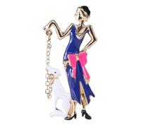 MAJORMENCH Spilla Accessorio Versatile a Forma di Figura Femminile Donna in Lega Blu Stile Retrò Unico Delicato e Chic e Regalo Originale per Abbigliamento