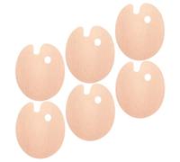 MAJORMENCH Tavolozza in Legno per Dipingere Ovale 6 Pezzi, Foro Ergonomico per Il Pollice, Facile da Pulire, per Acquerelli e Colori a Olio