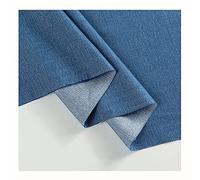 MaJu Tessuto Denim Micro Elasticizzato Tessuto Denim Lavato Tessili per la Casa Tessuti di Jeans Sottili di Stilista Materiale per Cucire Quilt（Larghezza 148 cm）(Color:Blu)