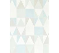 Majvillan Carta da parati Alice - Soft Green/ Turquoise/ Grey/ Cream White