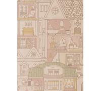 Majvillan Carta da parati Dollhouse - Sunny Pink