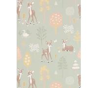 Majvillan Carta da parati Golden Woods - Dusty Green