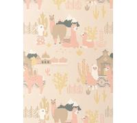 Majvillan Carta da parati Lama Village - Light Sunny Pink