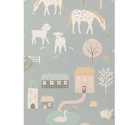 Majvillan Carta da parati My Farm - Stone Blue