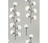 Majvillan Carta da parati Sweet Cotton - Soft Grey/ Black/ Cream White