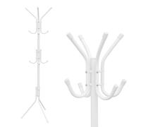 MAKA Appendiabiti a Piantana 170cm 12 Ganci Metallo Nero o Bianco 3 Piedi