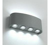 MAKA Applique da Esterno e Interno LED 24W Lampada da Parete Moderna 2400 Lumen IP65 Impermeabile Design Up Down Plafoniera per Giardino Terrazzo e Salotto Durata 40.000 Ore Bianca (Grigio, 6500K)